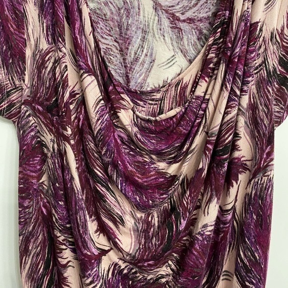 Apt 9 Women Sz Large Purple Pink Scoop Neck Short Sleeve Ruched Knit Midi Dress - Picture 6 of 13